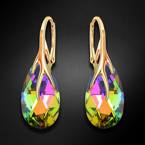 Sudraba auskari "Baroka VII (Vitrail Medium)" ar Swarovski™ kristāliem